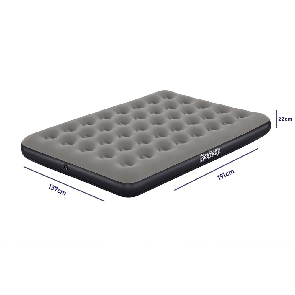 Bestway Ultra Queen 2 Kişilik Şişme Yatak + Elektrikli Pompa ve Yastık Hediyeli 191x137x22cm 671GZ BW145
