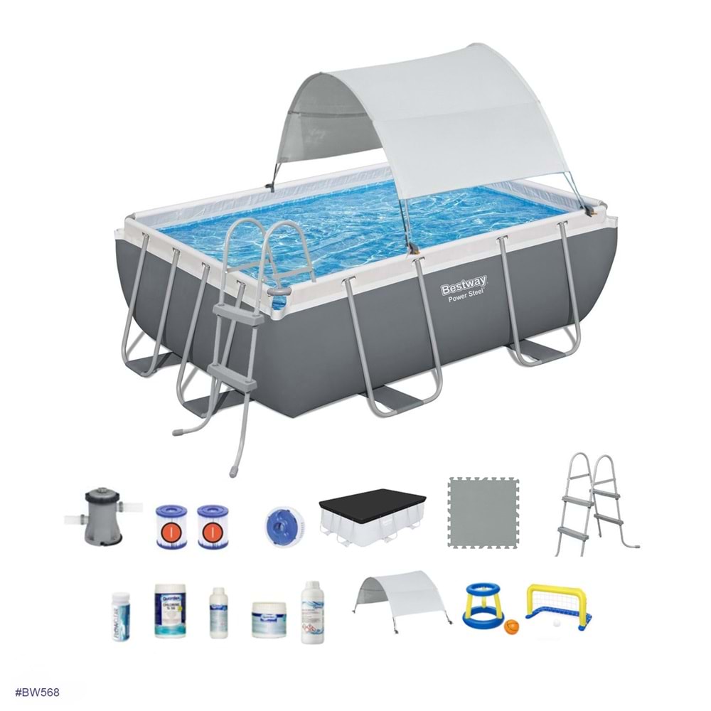 Bestway Gölgelikli Prefabrik Havuz Seti 282x196x84cm Bw568 56629