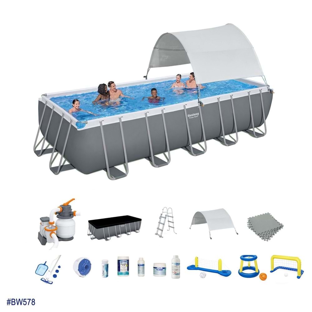 Bestway Gölgelikli Büyük Prefabrik Full Havuz Seti 549x274x132cm BW578 5619Q