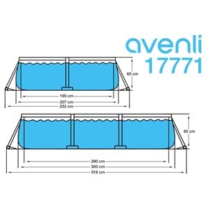 Dikdörtgen Prefabrik Havuz 300 cm x 207 cm x 66 cm (Gri) 17771