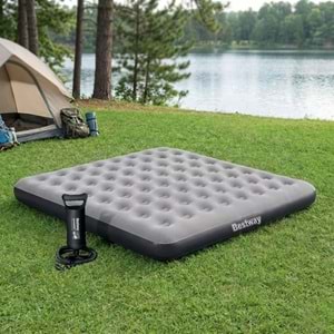 Bestway Ultra King 3 Kişilik Şişme Yatak ve Manuel El Pompalı 203x183x22cm 671HC BW148