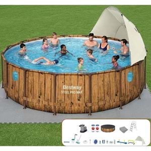 Bestway Gölgelikli Prefabrik Full Havuz Seti 549x122cm BW564 56977