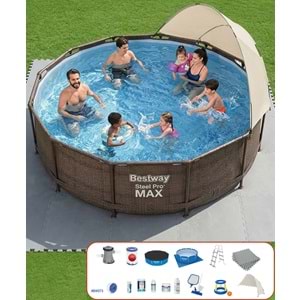Bestway Yuvarlak Prefabrik Gölgelikli Full Havuz Seti 366x100cm BW573 56709
