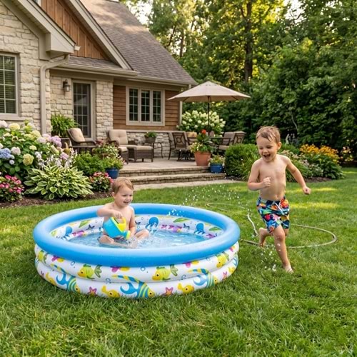 Bestway Havuz Balık Desenli 102 Cm x 25 Cm - Mavi Su Dünyası