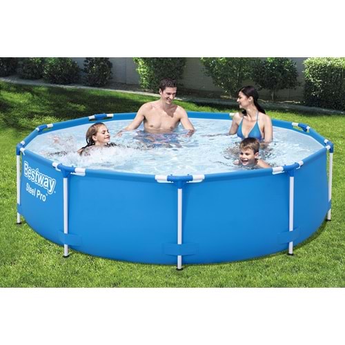 Steel Pro MAX Prefabrik Havuz 3 Katlı Tritech Malzeme Büyük Aile Kullanımına Uygun 3,05 m x 76 cm
