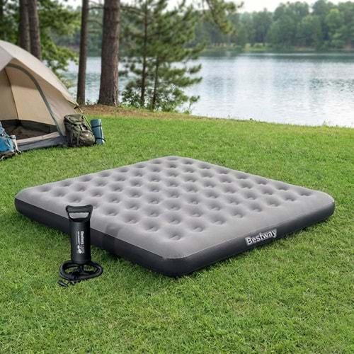 Bestway Ultra King 3 Kişilik Şişme Yatak ve Manuel El Pompalı 203x183x22cm 671HC BW148