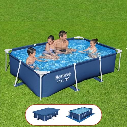 BESTWAY DİKDÖRTGEN PREFABRİK HAVUZ SET BW450 56403 ( 259cm x 170 cm 61cm )