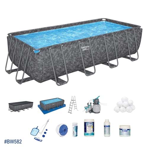 Bestway® APX 365™ 561KA Dikdörtgen Prefabrik Havuz Seti 5,49 m x 2,74 m x 1,32 m BW582