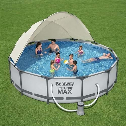 Bestway Steel Pro MAX Yer Üstü Gölgelikli Prefabrik Havuz Seti 366cm x 76cm 56416 BW607