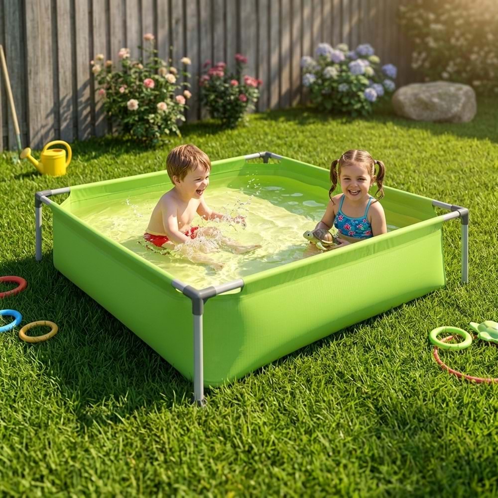 Kids Frame Pool Yeşil Çerçeveli Çocuk Havuzu 122 cm x 122 cm x 33 cm 17256