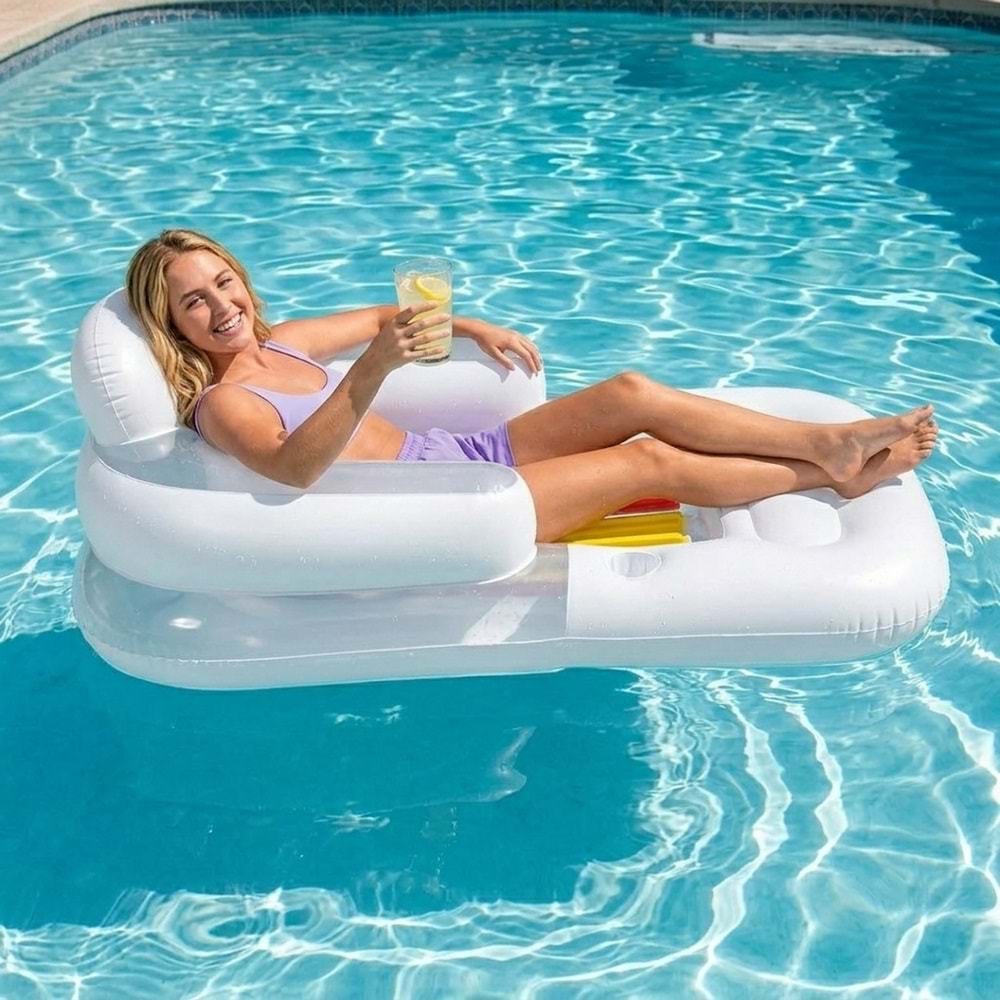 Bestway Şişme Sırt Dayanıklı Deniz Yatağı 150 x 77 x 50 cm Beyaz 43028B