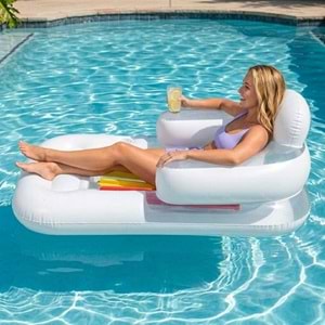 Bestway Şişme Sırt Dayanıklı Deniz Yatağı 150 x 77 x 50 cm Beyaz 43028B