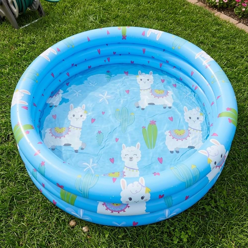 Alpaca 3-Halkalı Şişme Çocuk Havuzu – 100 cm x 30 cm Mavi 57167