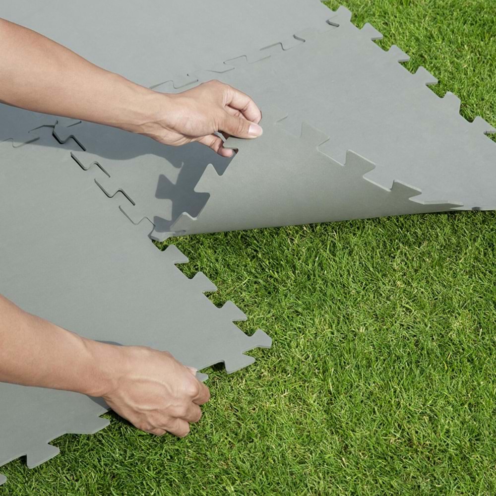 Bestway İntex Havuzlarla Uyumlu 50 cm x 50 cm Parçalı Zemin Koruyucu, 9'lu Paket 58639