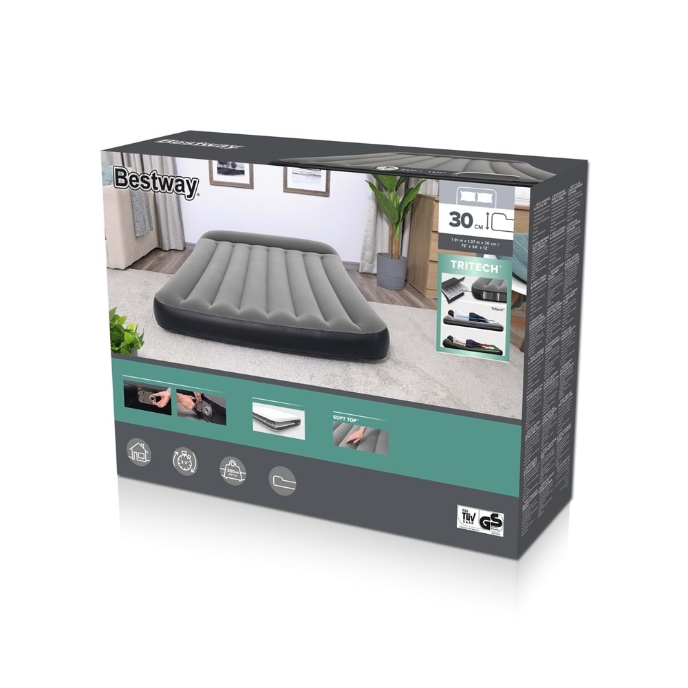 Bestway Elektrikli 191cm x 137cm x 30cm Çift Kişilik Şişme Yatak 67462