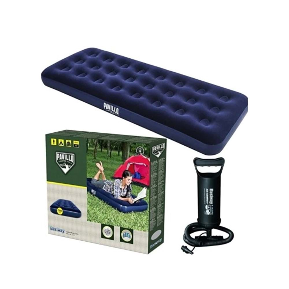 Bestway Konforlu Şişme Yatak, Pompa Dahil, Hafif ve Pratik Kullanım