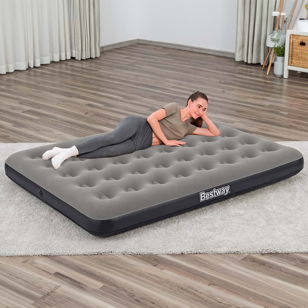 Bestway Ultra Queen 2 Kişilik Şişme Yatak + El Pompası Hediyeli 191x137x22cm 671GZ BW143