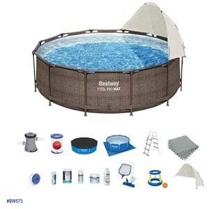 Bestway Yuvarlak Prefabrik Gölgelikli Full Havuz Seti 366x100cm BW573 56709