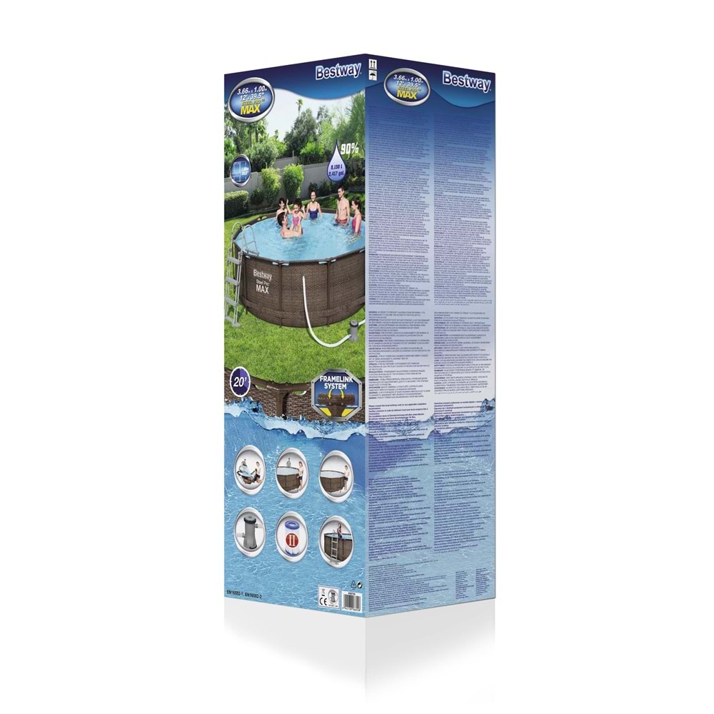 Bestway Yuvarlak Prefabrik Gölgelikli Full Havuz Seti 366x100cm BW573 56709