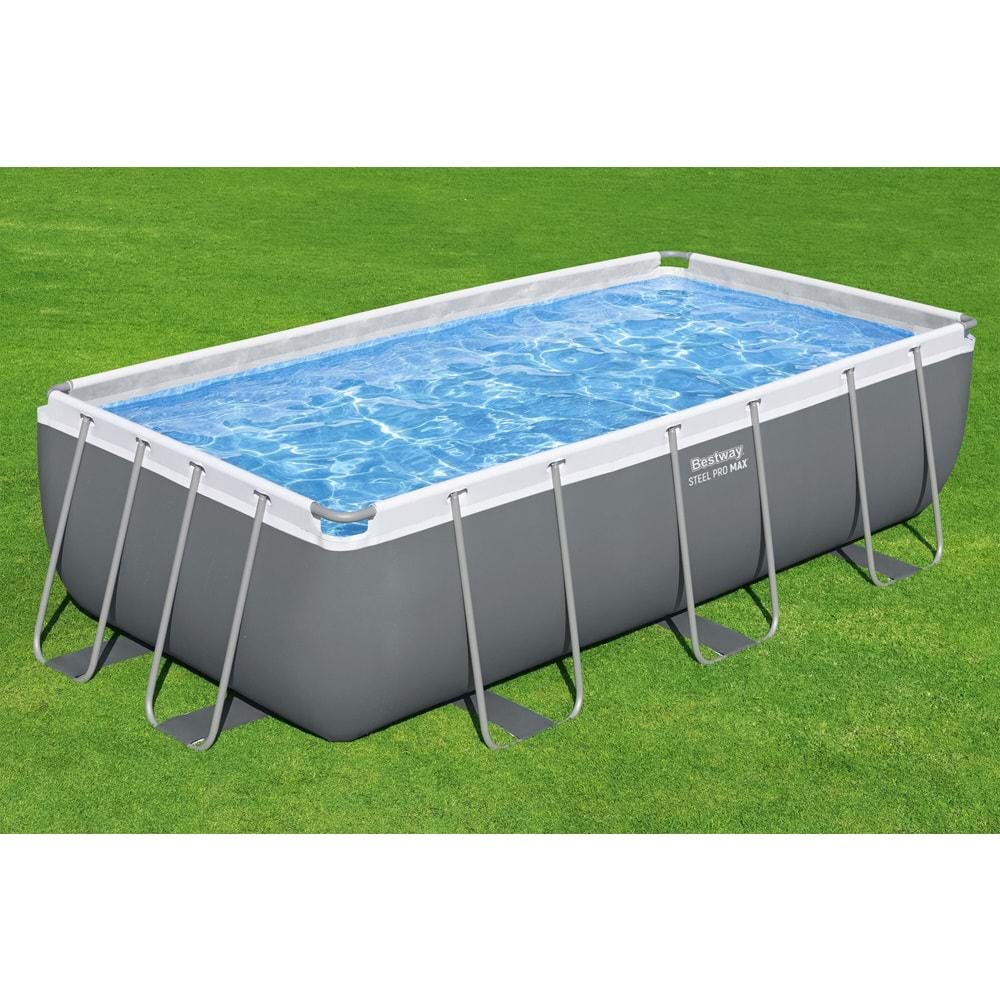 Bestway Gölgelikli Prefabrik Dikdörtgen Havuz Seti 404 cm x 201 cm x 100 cm 56441 BW593